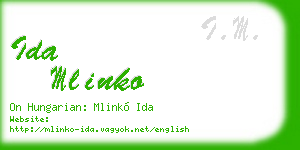 ida mlinko business card