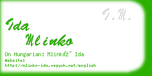 ida mlinko business card